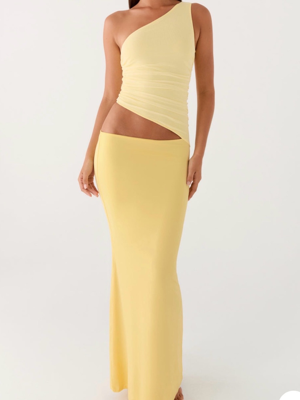 Peppermayo Pale BLUE One-Shoulder Cutout Maxi Dress